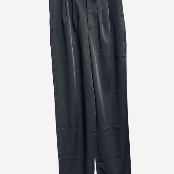 Halara High Waist Black Wide Leg Pleated Trousers Chic Elegance Stretch M - Picture 2 of 7